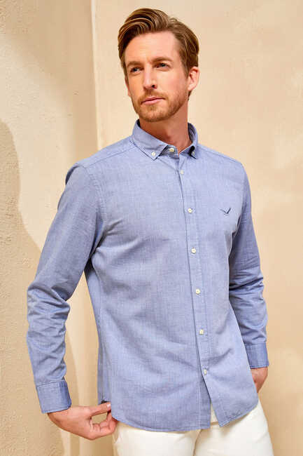 SMILE - BAYPORT OXFORD SHIRT - NAVY