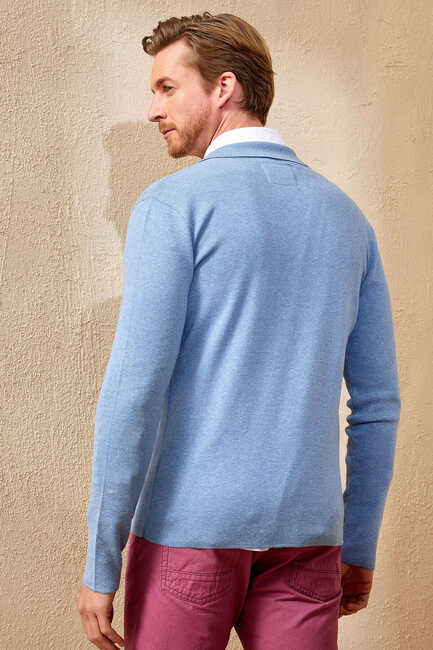 BONAIRE KNITWEAR JACKET - BLUE - Thumbnail