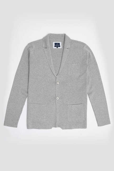 SMILE - BONAIRE KNITWEAR JACKET - GREY MELANGE (1)