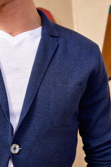 BONAIRE KNITWEAR JACKET - INDIGO - Thumbnail