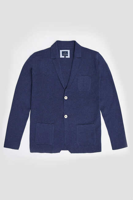 SMILE - BONAIRE KNITWEAR JACKET - INDIGO (1)