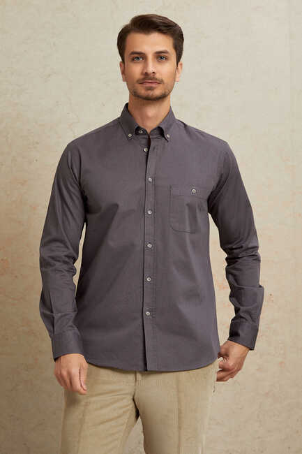 Grey 100% Cotton Shirt 