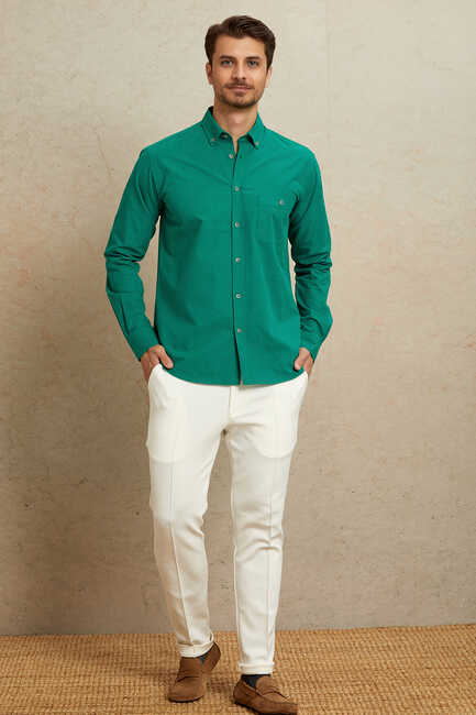 Green 100% Cotton Shirt 