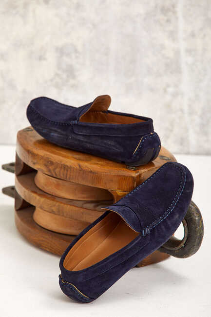 Navy Blue Loafer Shoes Lacivert