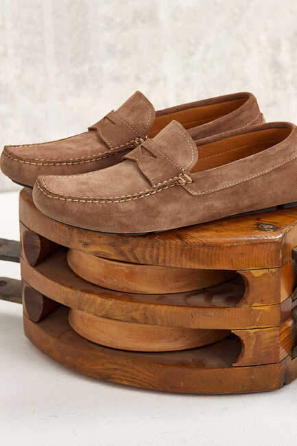 Beige Loafer Shoes Bej