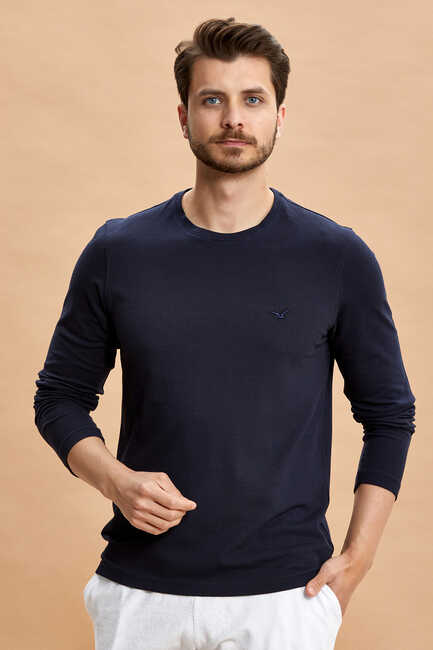 Navy Blue Sweatshirt Lacivert
