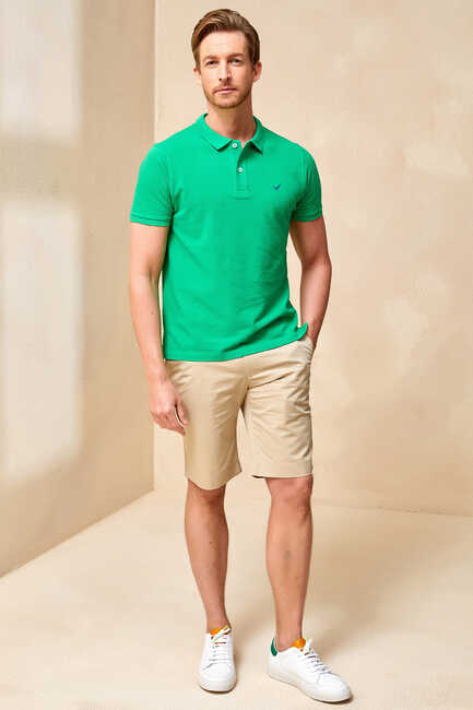 CAYMAN BIG SIZE DARK GREEN MAN POLO T-SHIRT - Thumbnail