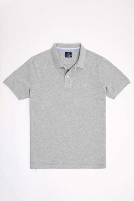 SMILE - CAYMAN BIG SIZE GREY MELANGE MAN POLO T-SHIRT (1)