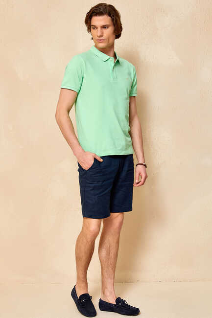 CAYMAN BIG SIZE LIGHT GREEN MAN POLO T-SHIRT - Thumbnail