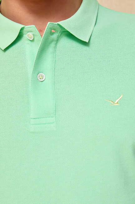 CAYMAN BIG SIZE LIGHT GREEN MAN POLO T-SHIRT - Thumbnail