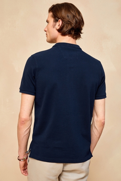 CAYMAN BIG SIZE NAVY MAN POLO T-SHIRT - Thumbnail