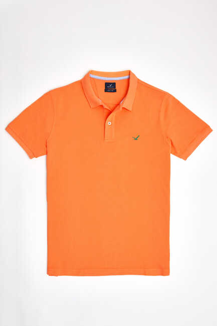 SMILE - CAYMAN BIG SIZE ORANGE MAN POLO T-SHIRT (1)