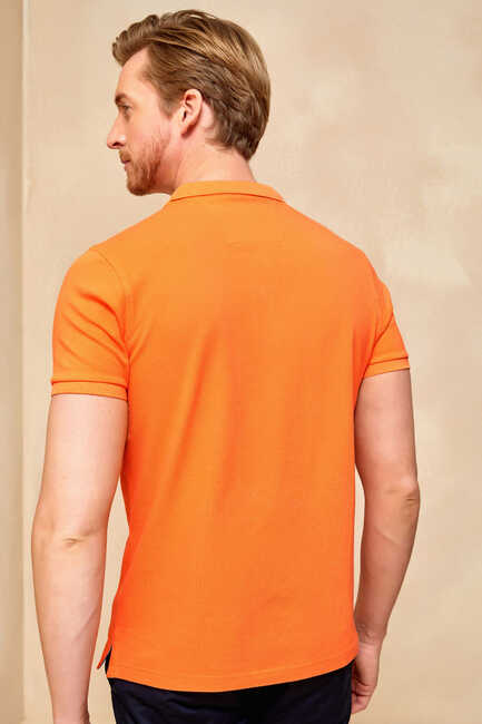 CAYMAN BIG SIZE ORANGE MAN POLO T-SHIRT - Thumbnail