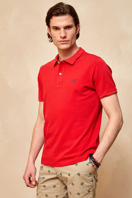 SMILE - CAYMAN BIG SIZE RED MAN POLO T-SHIRT