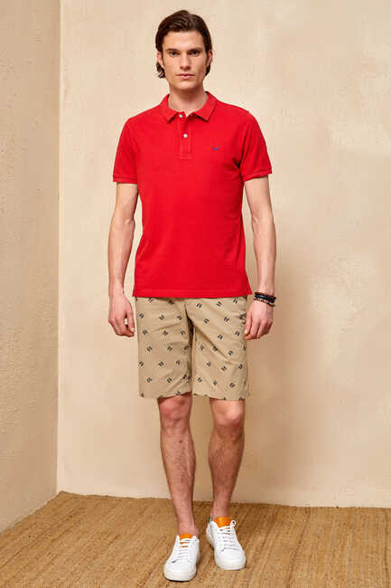 CAYMAN BIG SIZE RED MAN POLO T-SHIRT - Thumbnail