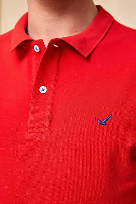 CAYMAN BIG SIZE RED MAN POLO T-SHIRT - Thumbnail