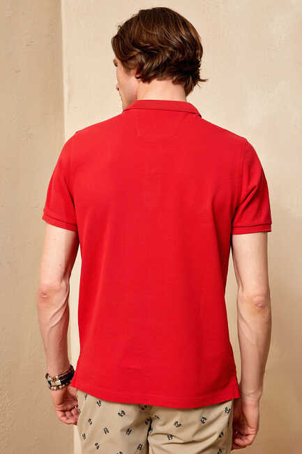 CAYMAN BIG SIZE RED MAN POLO T-SHIRT - Thumbnail