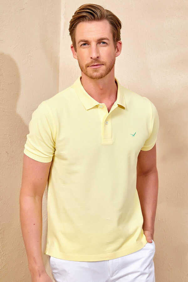 CAYMAN BIG SIZE YELLOW MAN POLO T-SHIRT - 1