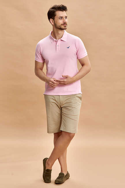 CAYMAN ERKEK POLO - PEMBE - Thumbnail