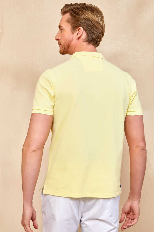 Sarı Büyük Beden Polo Tişört - 5