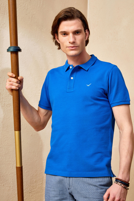 Saks Polo Tişört Saks