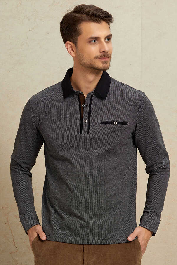 Antrasit Polo Sweatshirt - 2