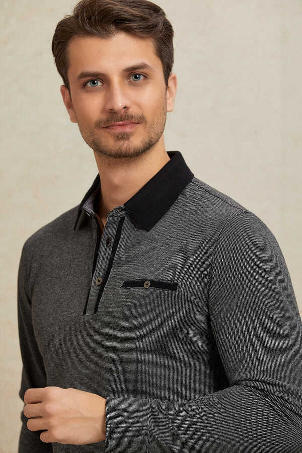 Antrasit Polo Sweatshirt - 4