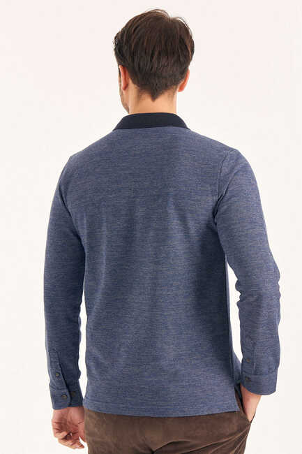 CESONI POLO YAKA SWEATSHIRT - INDIGO - Thumbnail