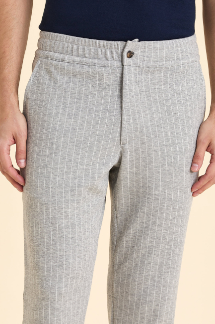 Gri Çzigili Sweat Pantolon Gri