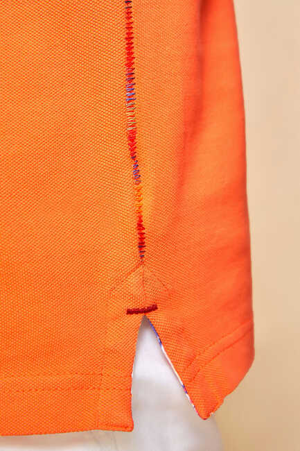 CIELO BIG SIZE ORANGE MAN POLO T-SHIRT - Thumbnail