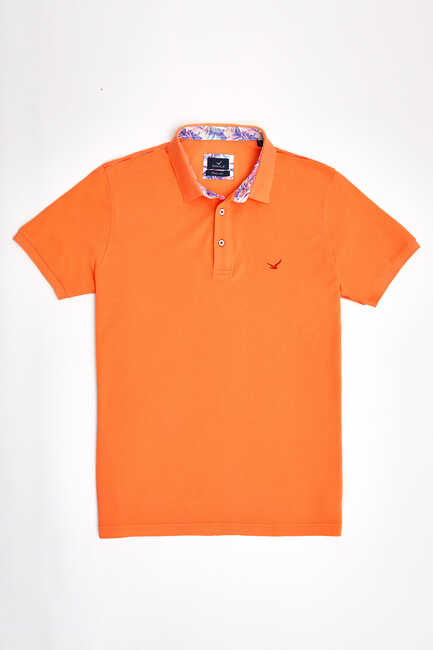 SMILE - CIELO BIG SIZE ORANGE MAN POLO T-SHIRT (1)