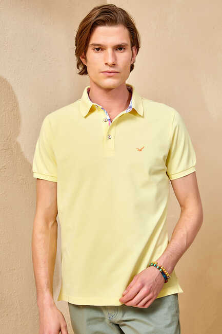 SMILE - CIELO BIG SIZE YELLOW POLO T-SHIRT