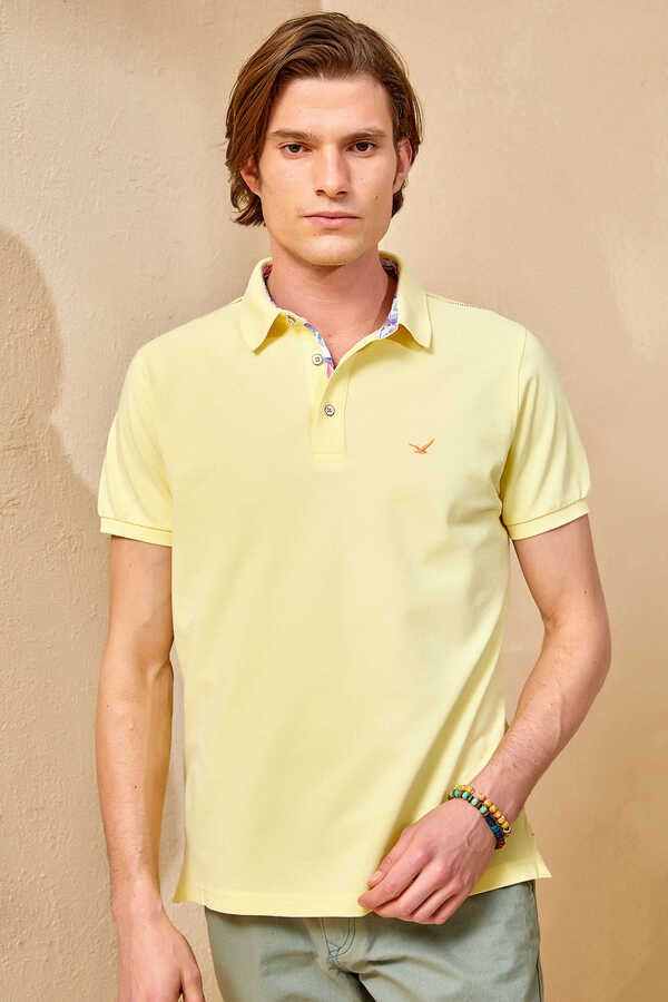 CIELO BIG SIZE YELLOW POLO T-SHIRT - 1