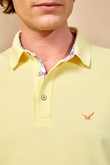 CIELO BIG SIZE YELLOW POLO T-SHIRT - Thumbnail