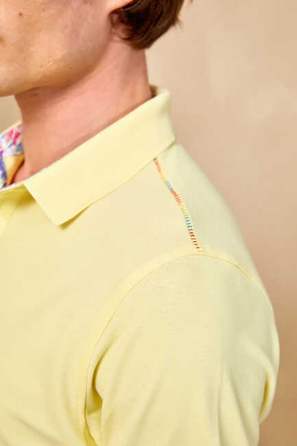 CIELO BIG SIZE YELLOW POLO T-SHIRT - Thumbnail