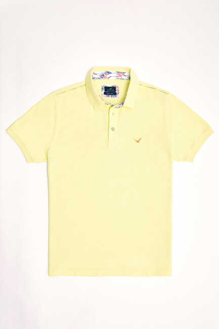 SMILE - CIELO BIG SIZE YELLOW POLO T-SHIRT (1)