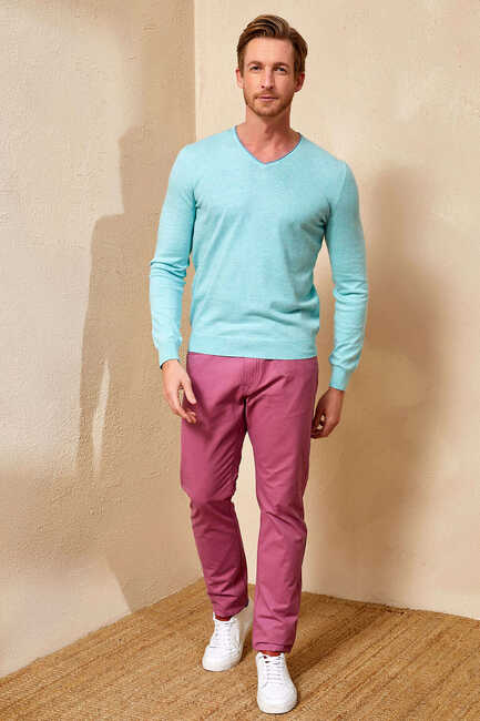 COZUMEL V NECK KNITWEAR - MINT - Thumbnail