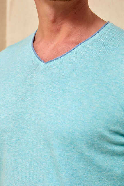 COZUMEL V NECK KNITWEAR - MINT - Thumbnail