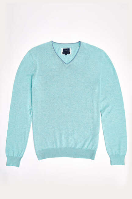 SMILE - COZUMEL V NECK KNITWEAR - MINT (1)