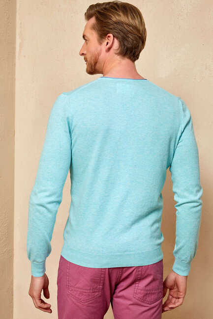 COZUMEL V NECK KNITWEAR - MINT - Thumbnail