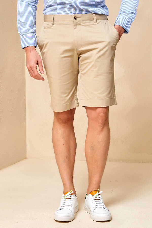 CUSCO BERMUDA SHORTS - BEIGE - 1
