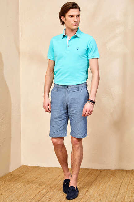 DALIAN STRIPE BERMUDA SHORTS - BLUE - Thumbnail