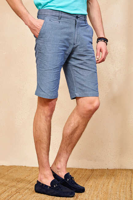 DALIAN STRIPE BERMUDA SHORTS - BLUE - Thumbnail