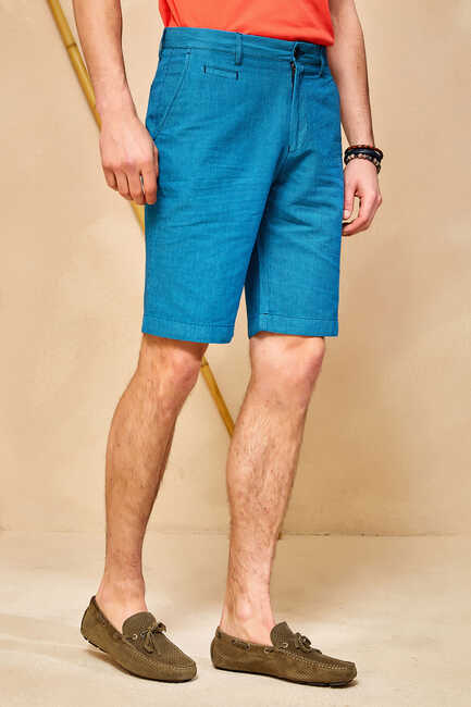 DALIAN STRIPE BERMUDA SHORTS - TURQUOISE - Thumbnail