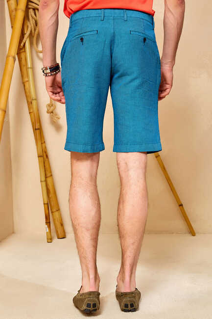 DALIAN STRIPE BERMUDA SHORTS - TURQUOISE - Thumbnail