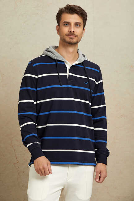 Navy Blue - Royal Hooded Men's Sweatshirt 