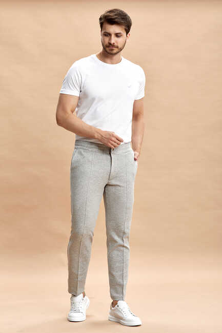 Gray Melange Sweat Trousers 