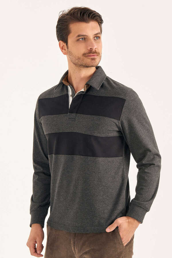 Antrasit Polo Sweatshirt - 2