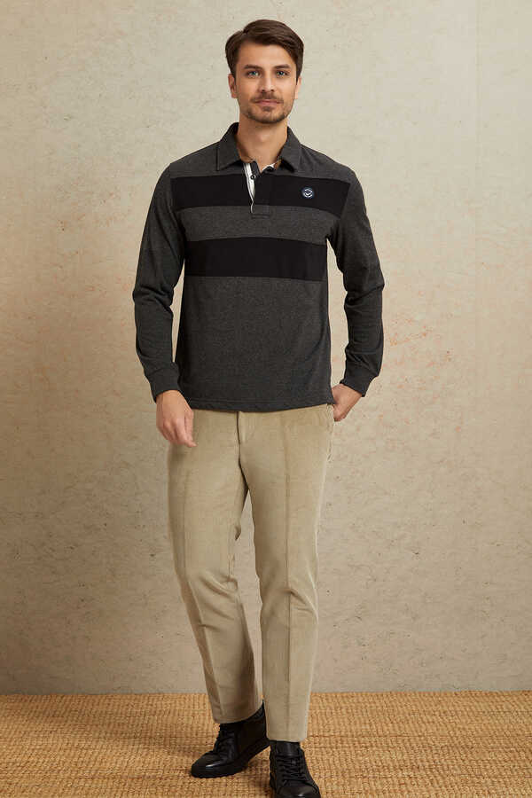 Antrasit - Siyah Polo Sweatshirt - 3