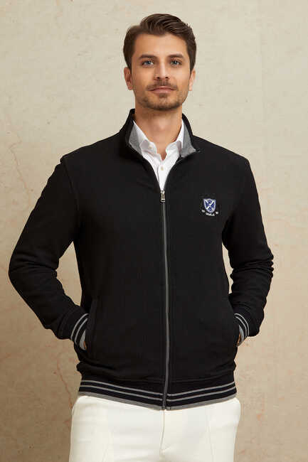 Black Cotton Sweatshirt 